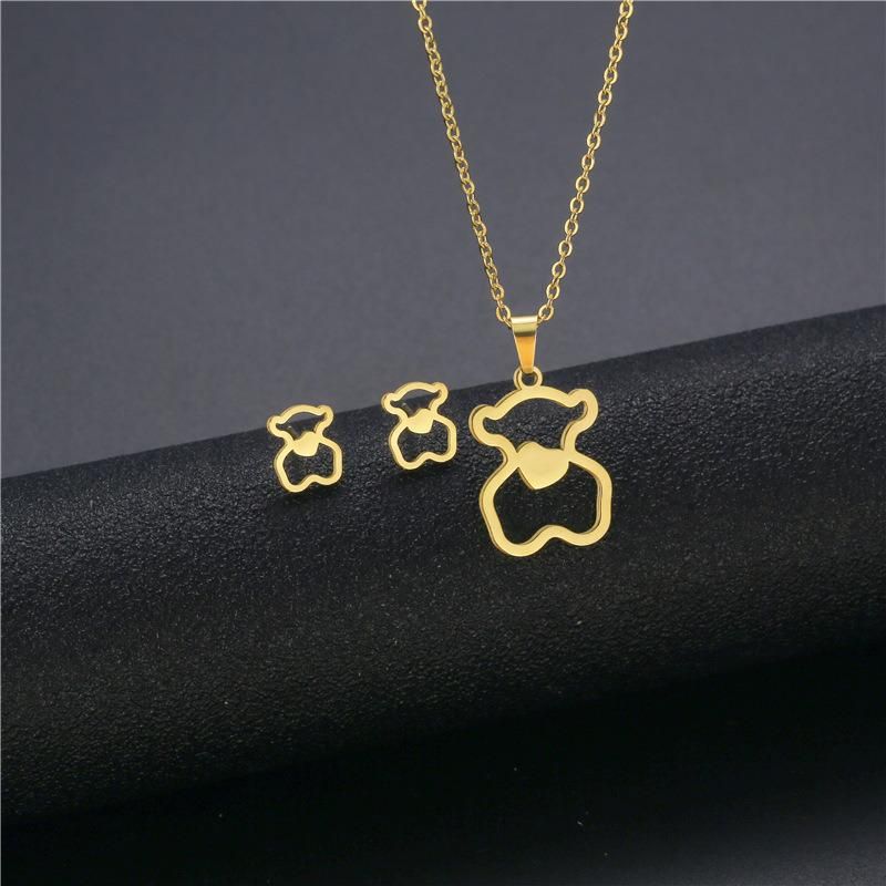 Manufacturer Custom Fashion Jewelry Tarnish Free 14K 18K Gold Plated Stainless Steel Jewelry Sets PVD Coated jewellery Set