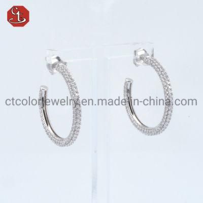 Fashion Accessories Big Circle Hip Hop 925 Sliver Jewelry Earrings