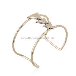 Punk Antique Silver Plated Hollow Alloy Triangle Cuff Bracelets Bangles for Women Jewelry