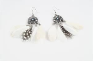 Feather with Openwork Alloy Earring
