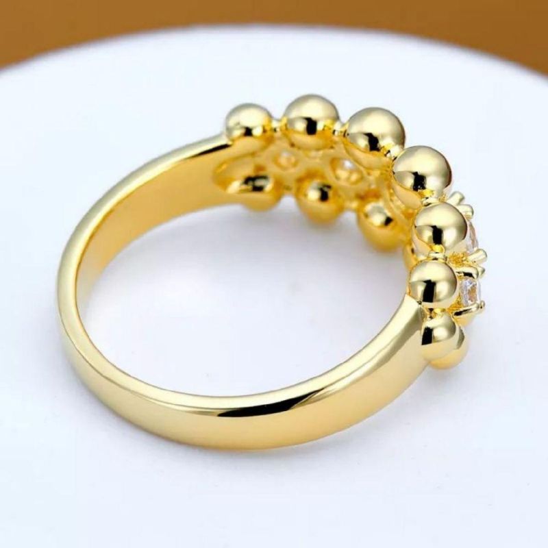 925 Sterling Silver Jewelry Finger Trendy Enamel Eternity 18 Gold Plated Beads Ring Women Luxury Wedding Ring