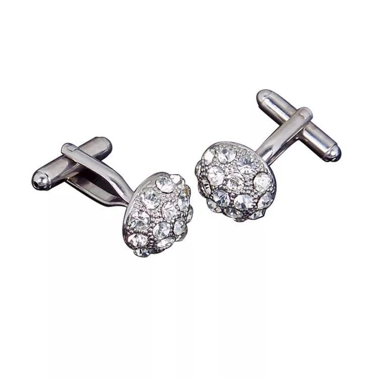 Shiny Polishing IP 18K Gold Plating Zircon Cross Cufflink