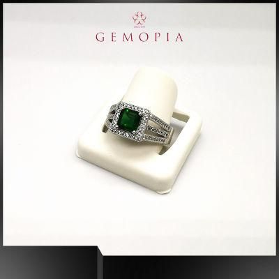 Ladies Finger Ring Design Emerald Fine 14K Gold Women Jewelry Ring