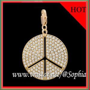 Fashion Gold Charm with Clear Stones