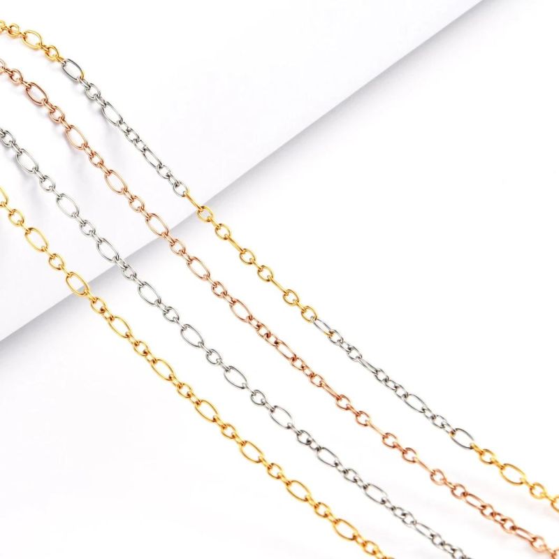 8" 16" 18" 20" 22" 24 Inches Gold Plated Stainless Steel Cable Chain Necklace for Anklet Bangle Bracelet Jewelry Making