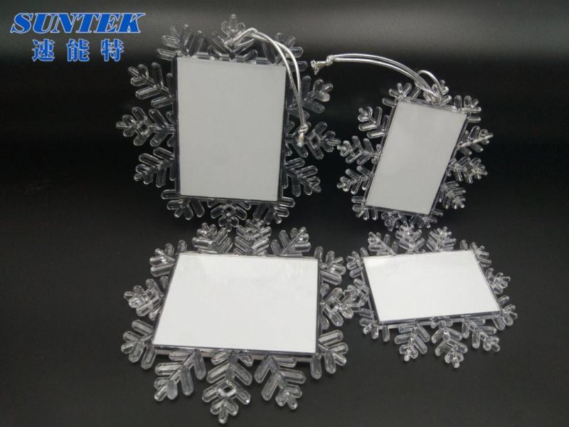 Sublimation Big Square Snow Shape Christmas Pendants