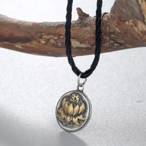 Scandinavian Lotus Viking Geometric Round Slavic Necklace for Men