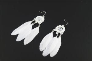 Feather with Openwork Alloy Fashion Earring