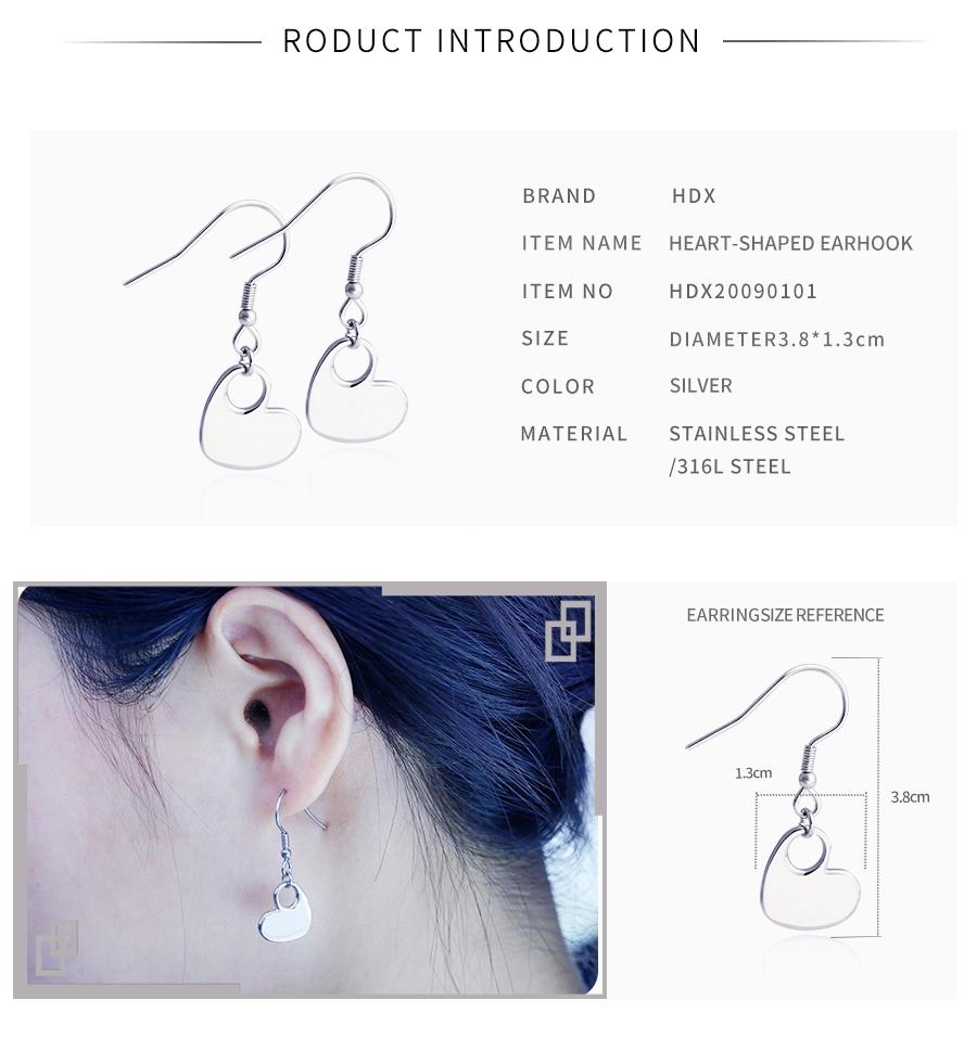 Foreign Trade Hot-Selling Simple Korean Version Heart-Shaped Circle Earrings Female
