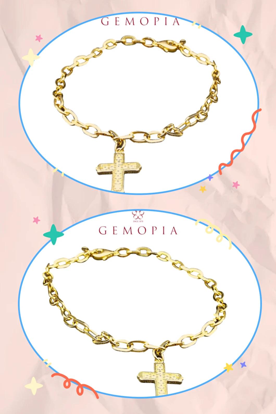 Fashion 14K 18K Gold Plated Bracelet with Chain for Man Women Bangle Bracelet Jewelry
