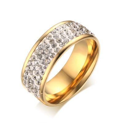 Luxury Shiny Gluing Crystal White Stone Ring for Women