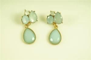 Acrylic Stone Paved on Alloy Earring