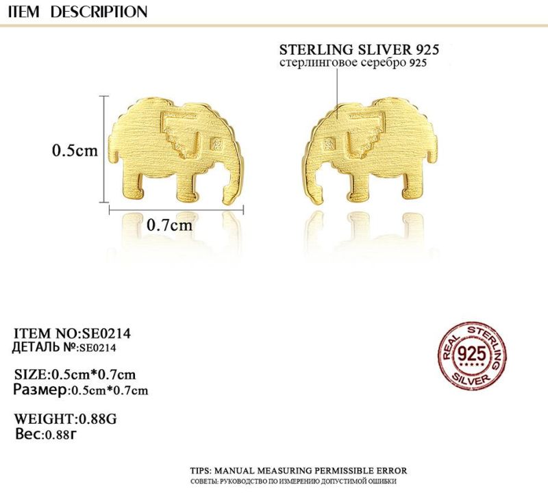 Jewelry Alloy Golden Vintage Earring Studs for Lady