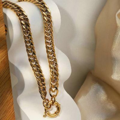 Manufacturer Fashion Jewelry Custom High Quality Waterproof 2022 Non Tarnish Gold Jewelry Cuban Link Necklace