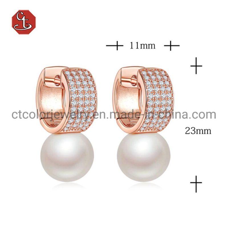 Fashion Silver Jewelry Luxury Wedding pearl Earrings Engagement Earrings for Women
