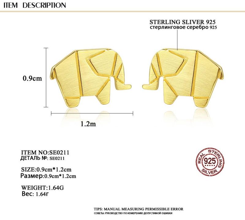 Compact Little Double Elephant Ear Stud for Girls