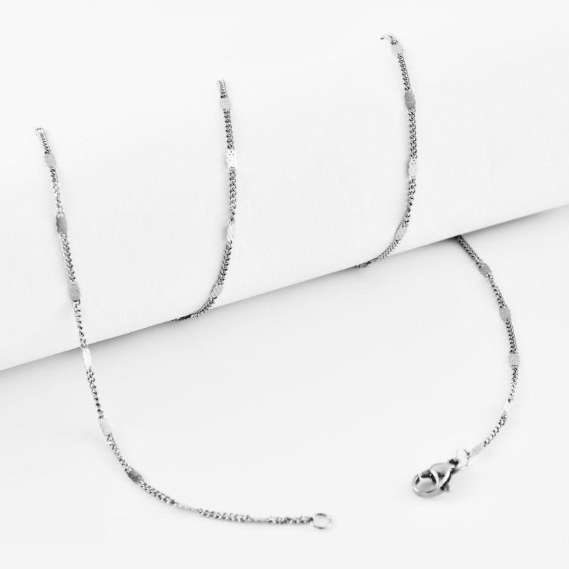 Fashion Accessories Stainless Steel Necklace Curb Chain Embossed for Layering Necklace Bracelet Anklet Jewelry Design