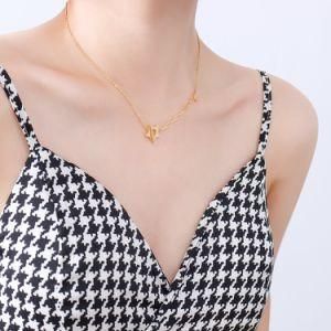 Personality Clavicle Chain Jewelry Light Luxury Wind Star Ot Buckle Design Necklace Stainless Steel Plated 18K Gold Necklace