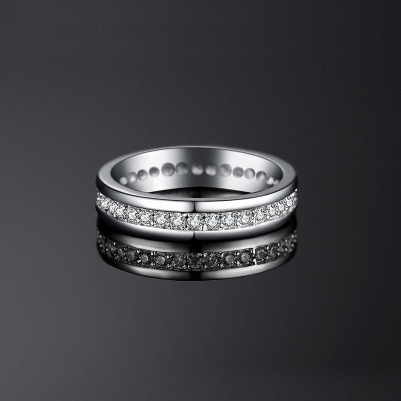 Cubic Zirconia Anniversary Wedding Band Ring Eternity Jewelry Channel Set 925 Sterling Silver Jewelry