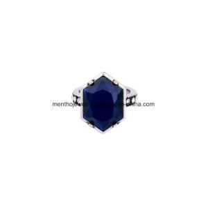 Statement Alloy Inlaid Rhinestone Women&prime;s Ring Geometric Gemstone Studded Jewelry