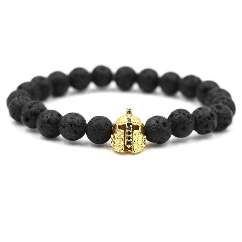 Promotion Gift Men Black Natural Stone Beads Bracelet