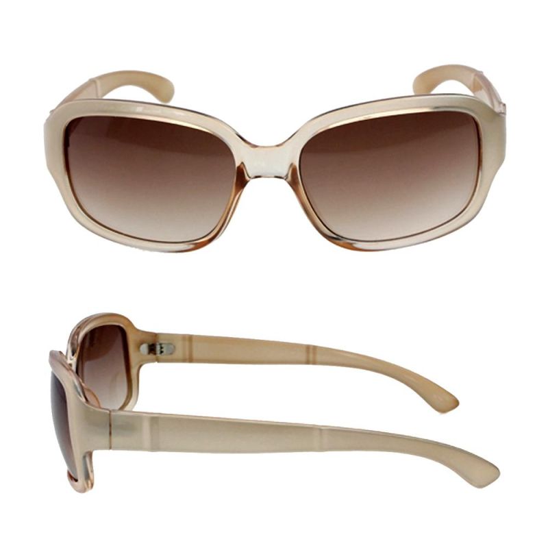 Transparent Plastic Demi Frame Tac Polarized Lens Sunglasses for Women