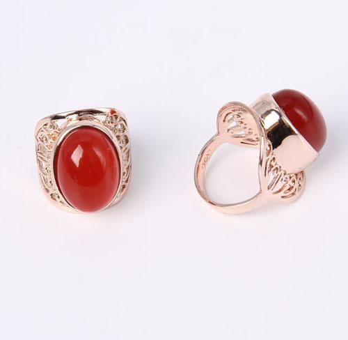 Rose Gold Simple Style Jewelry Ring with Rhinestones
