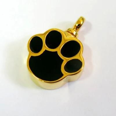 Custom Cremation Memoried Printed Claw Urn Gold Pendant