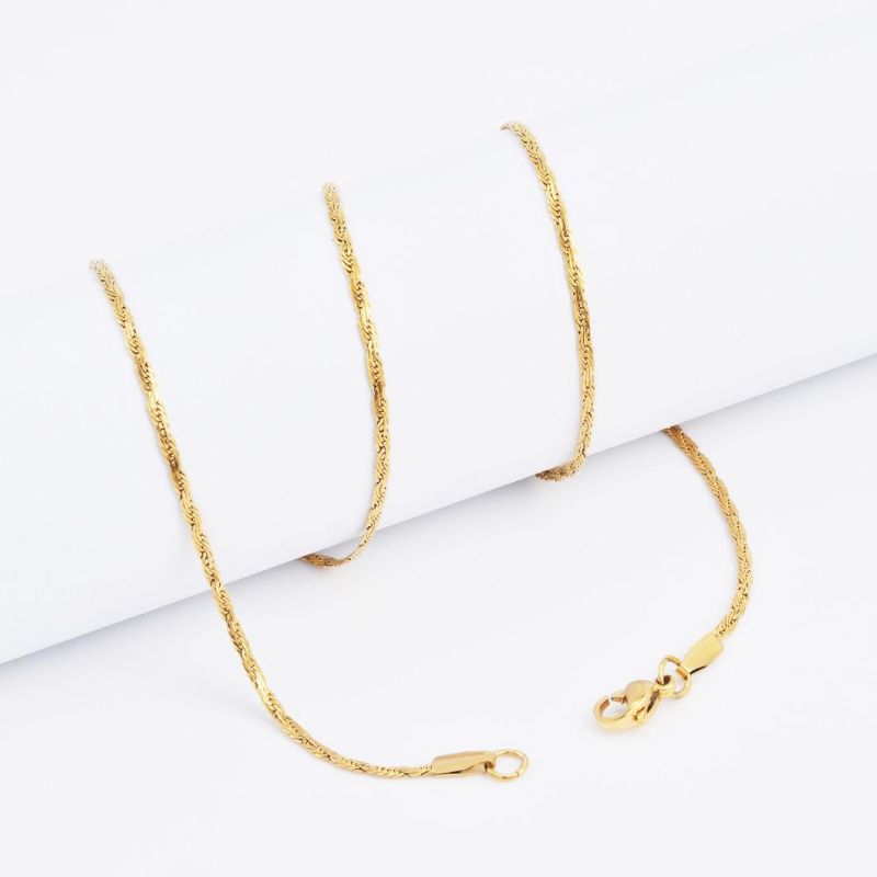 Jewelry Factory 18K Gold Plating Stainless Steel Fashion Rope Chain Bracelet Anklet Bangle Jewellery Necklace for Charms and Pendants