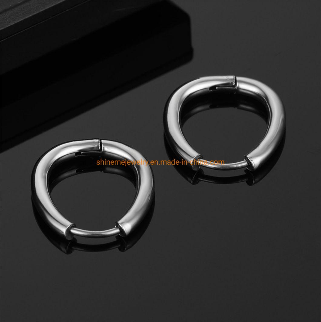 Body Jewelry Titanium Steel Stainless Steel U-Shaped Round Wire Coil Ear Hoop Earrings Are Not Allergic to All-Match Coil Earrings Ssp878