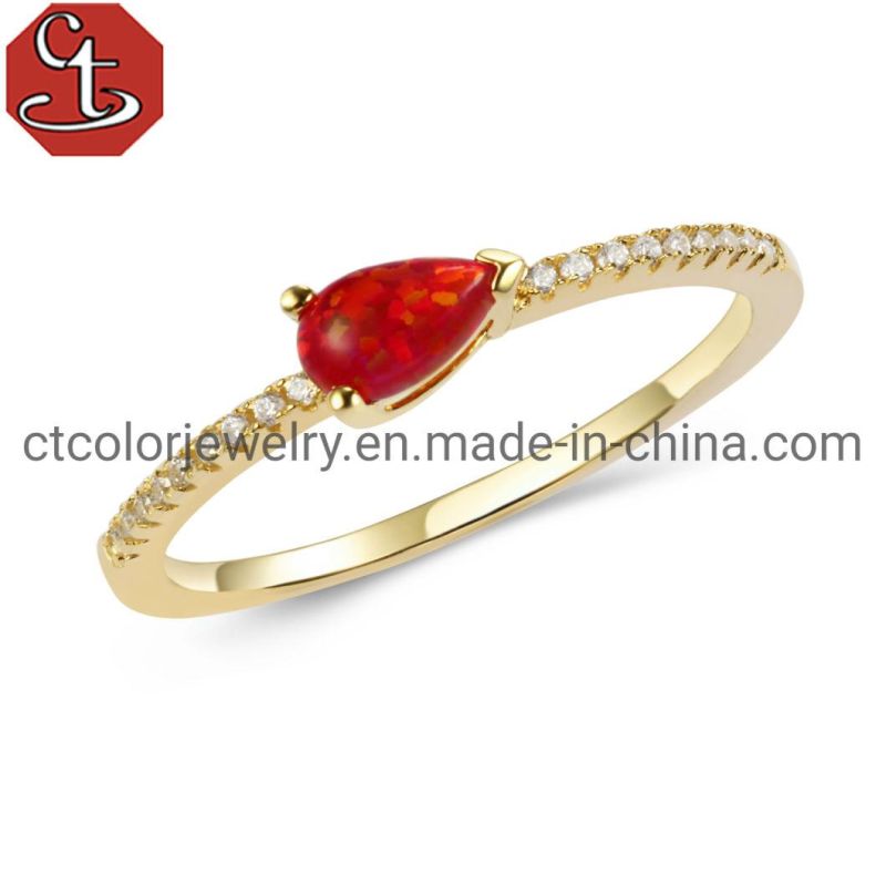 925 Silver 18K Gold Plated Ring with CZ Ring Fine Jewelry