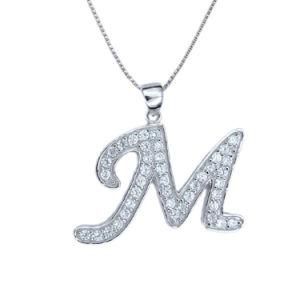 Good Looking M Shaped Letter Alphabet Necklace Pendant