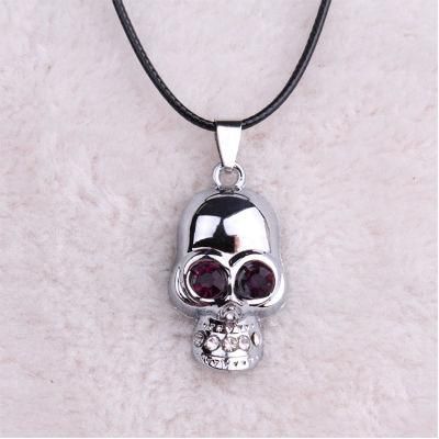 Men Halloween Alloy States Domineering Full Crystal Stone Skull Necklace