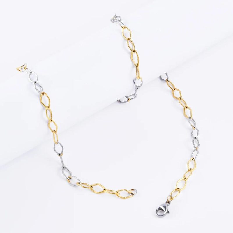 Fashion Gold Plated Jewelry Accessories Prismatic Embossed Chain for Necklaces Bracelets Anklets Custom