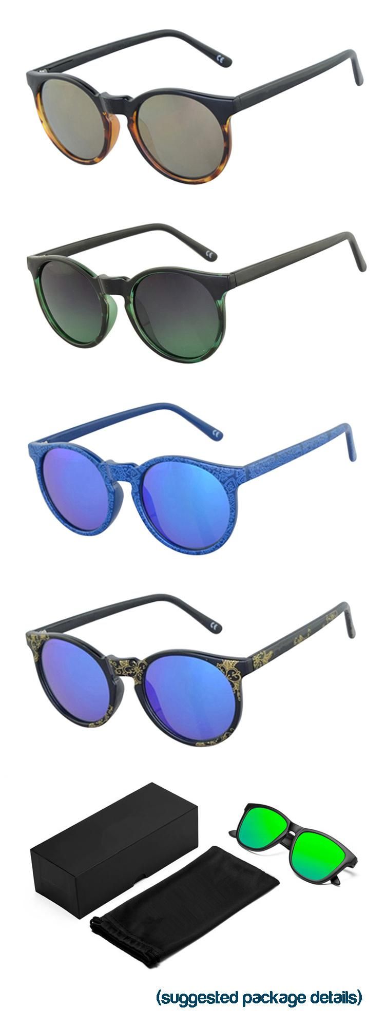 OEM ODM Factory Custom Brand Unisex Classic Round Retro Polarized Polycarbonate Sunglasses 100% UV Protection