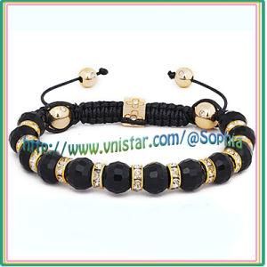 Faced Glass Beads Macrame Bracelet (SBB181-4)