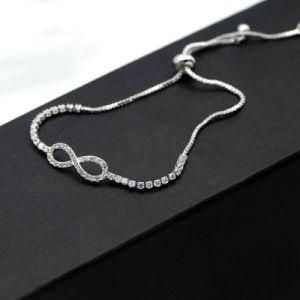 Fashion Stainless Steel Jewelry Women Diamond Silver Bracelet