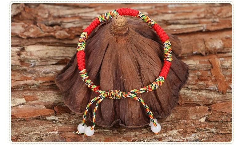 Handmade Woven Colorful Rope Red Rope Bracelet Five-Color Line Diamond Knot Bracelet Dragon Boat Festival Hand Rope Men and Women Accessories