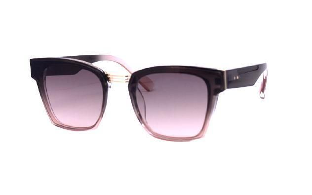 Wholesale High-End Rectangular Tortoise Shell Metal Trim Temple Fashion Sunglasses