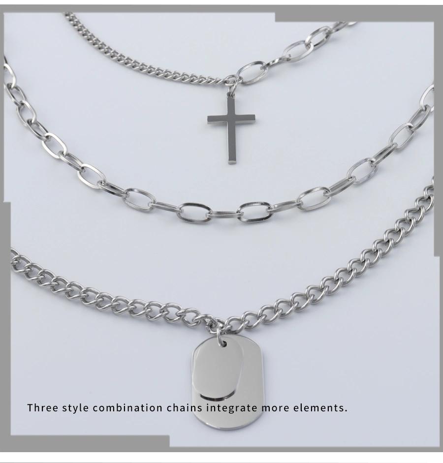 Hip Hop Cross Necklace Set