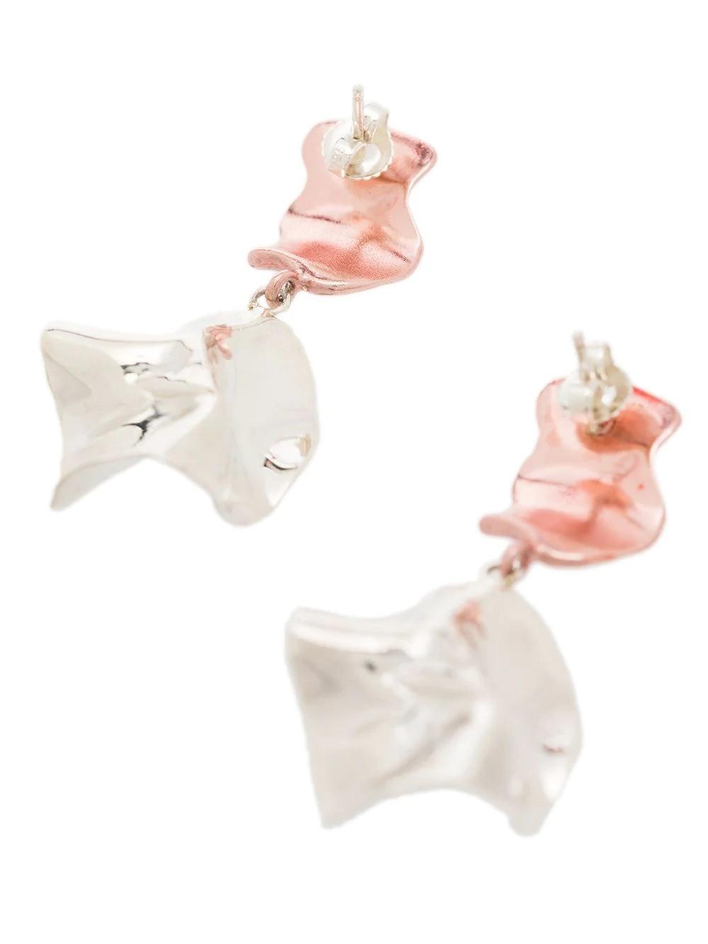 Fashion Personality Geometric Creative Pleated Metal Earrings Jewelry