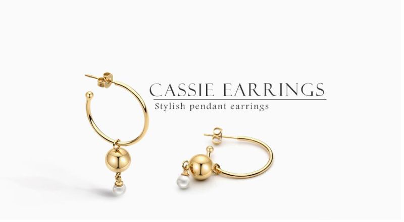 Minimal Jewelry Large Circle Hoop Earrings with Bead Pearl