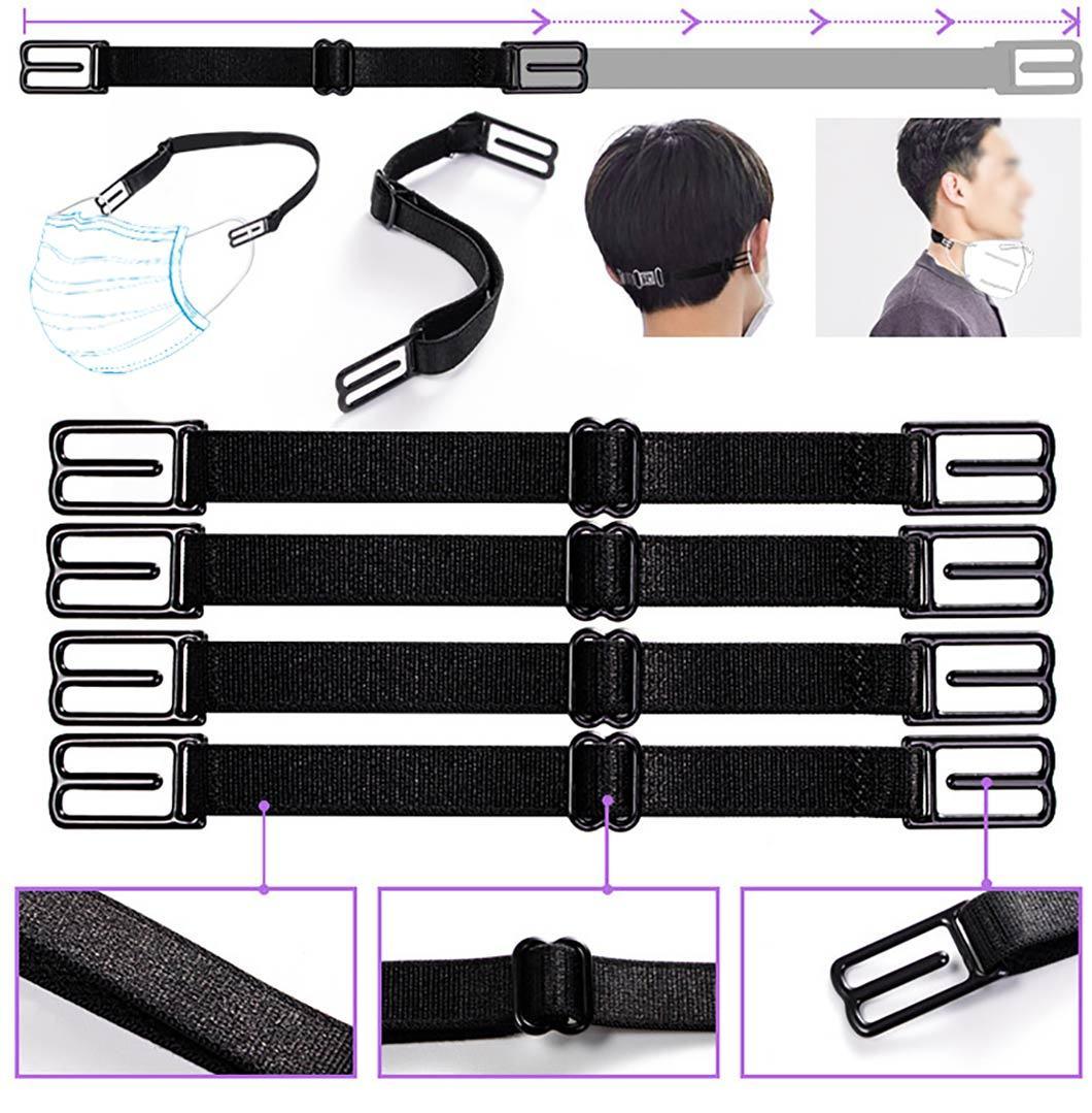 Wholesale Black Brown White 6-Teeth Stainless Steel Wig Strap Snap Clips Elastic Bands for Making Wigs Hair Extensions