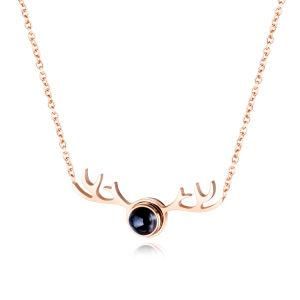 Gold Plated Stainless Steel Antler Necklace