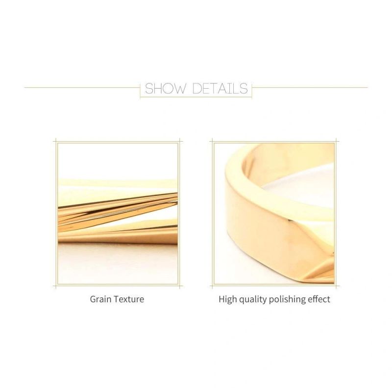 OEM 18K Gold Plated Custom Cuff Bangle Charm Bangle Bracelet Wholesale Opening Bangle and Ring Set