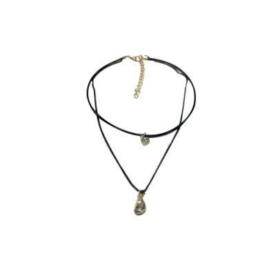 Trending Product Double Chain Necklace Choker with Stones