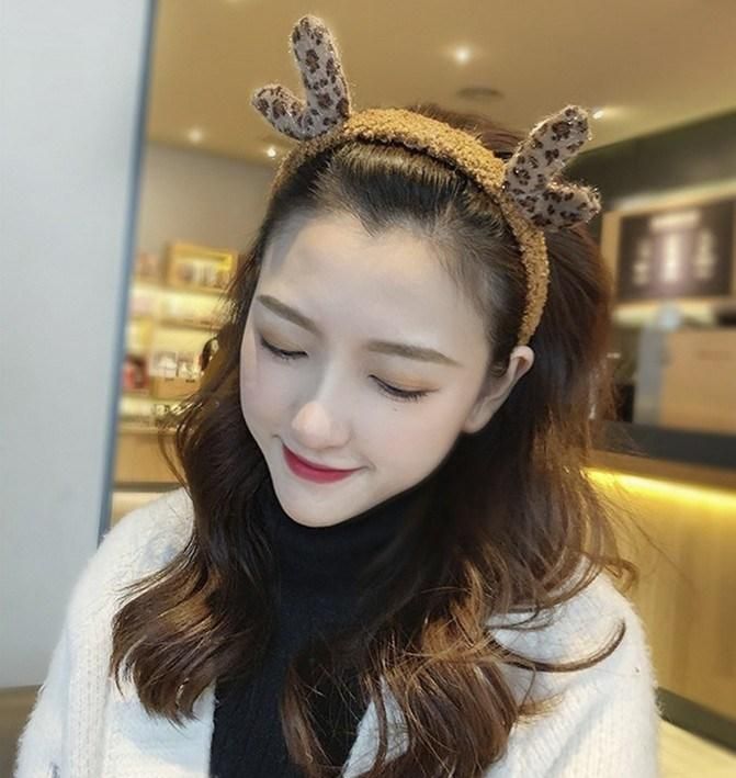 Autumn and Winter Hot Sale Plush Antler Hair Band Headband