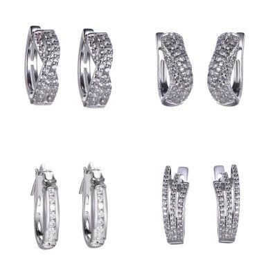 925 Sterling Silver or Brass CZ Female Korean Earring
