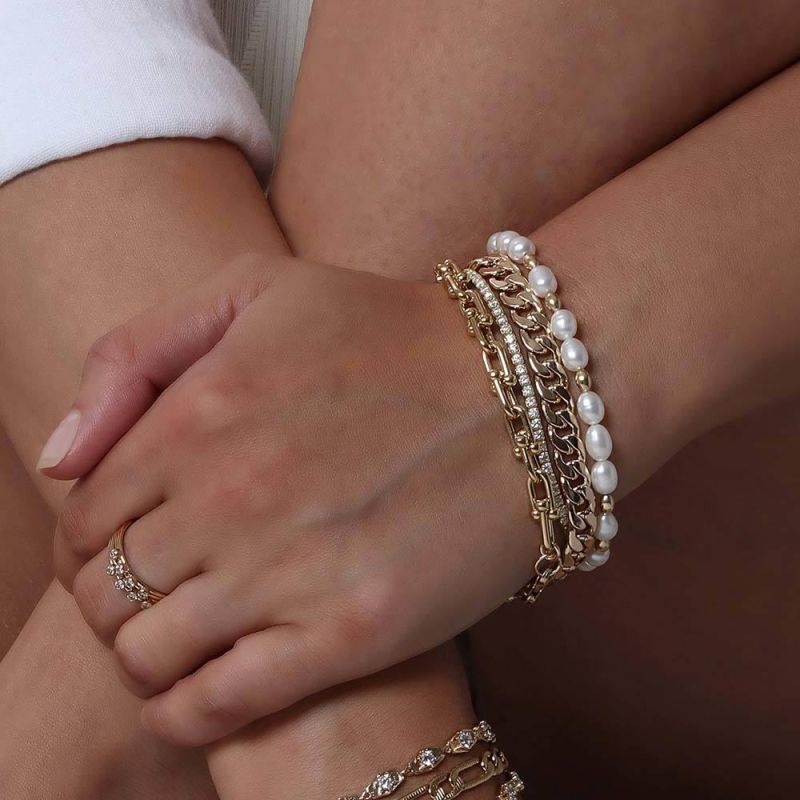 Factory Wholesale Fashion Jewelry European and American Ins Fashion Light Luxury Fashion Zircon Stainless Steel Bracelet