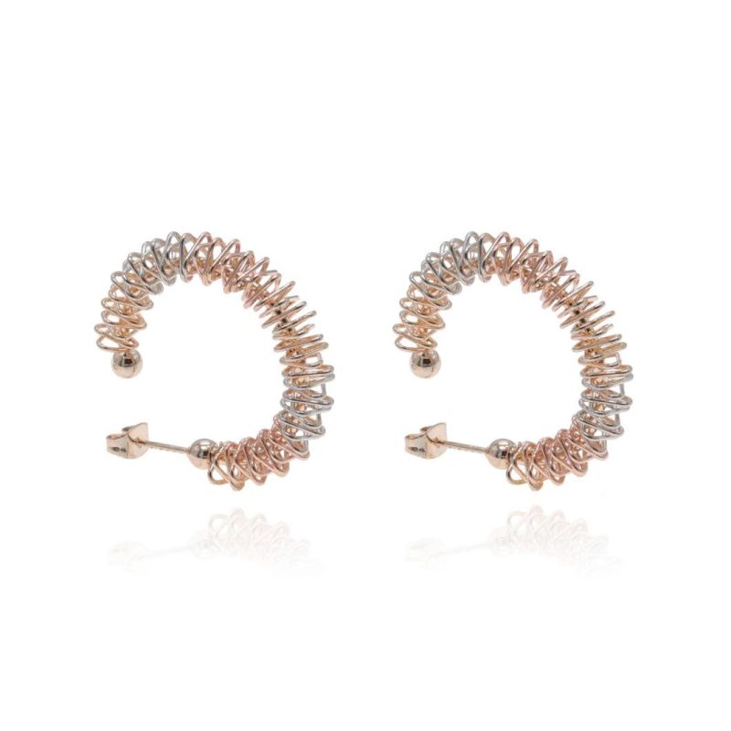 New Korean Fashion Three-Color Gold-Plated Spring Wire Earrings